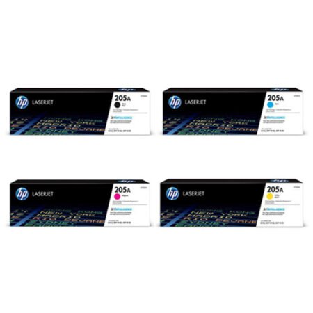 HP LaserJet Toner Cartridges 205A  Original Toner 4 Pack Full Set Toner Cartridge (CF530A, CF531A, CF532A, CF533A)